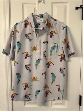 chubbies Light Gray Short-Sleeve Parrot Polo